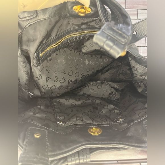 MARC JACOBS BLACK SEQUIN LEATHER HANDBAG VINTAGE - Picture 12 of 15